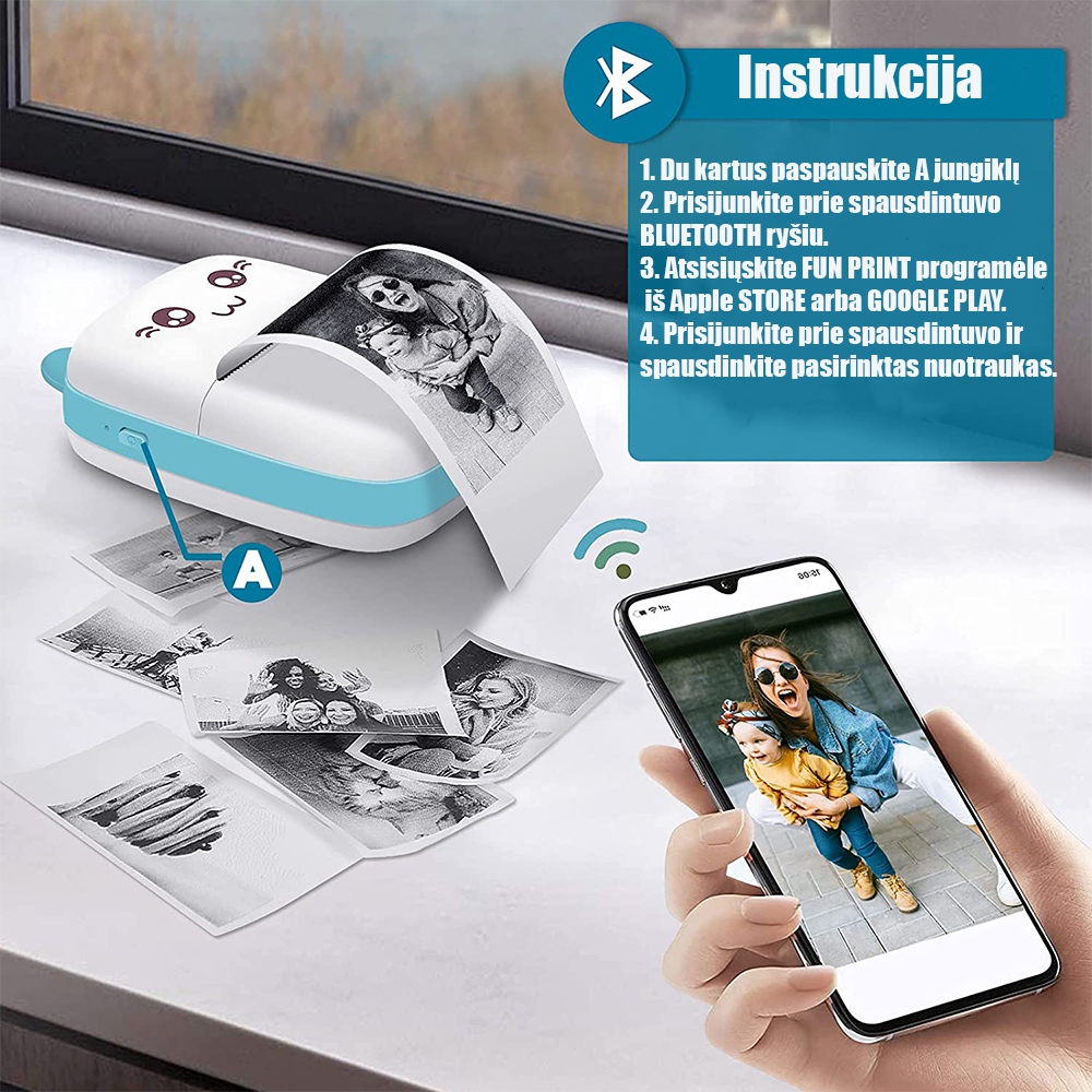Bluetooth nešiojamas spausdintuvas - Image 2