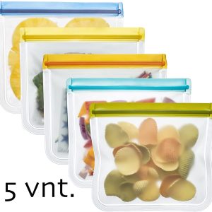 Silikoniniai šaldymo maišeliai, 5 vnt.